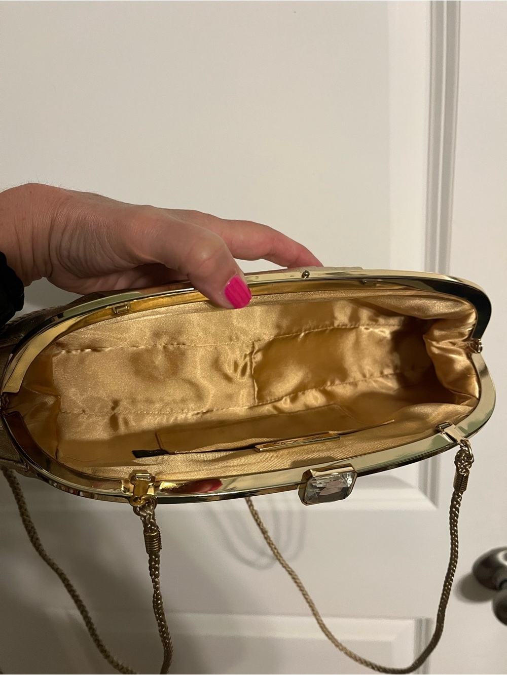 Kate Landry Metallic Gold Evening Clutch - Picture 5 of 15